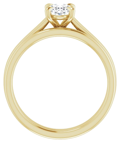 Sužadėtuvių Žiedas „Solitaire“ 585 Geltonojo Aukso Oval 7mm x 5mm (7)