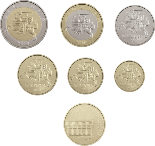 2010 Lietuva Kovo 11-oji BU litų monetų rinkinys (6)