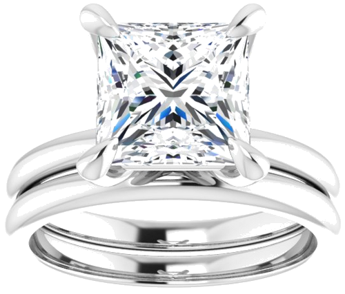 Sužadėtuvių Žiedas „Solitaire“ 950 Platinos Square 8mm (8)