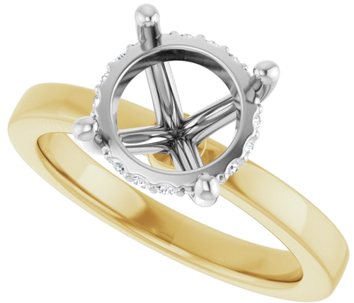 Sužadėtuvių Žiedas „Hidden Halo-Style“ 14k yellow/white gold Round 8.8mm (5)