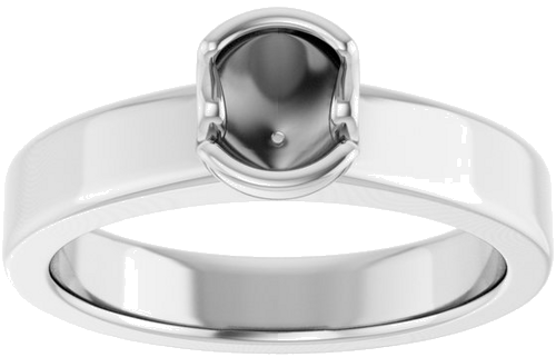 Sužadėtuvių Žiedas „Half-Bezel Solitaire“ 14k white gold Round 5.2mm (3)