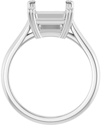 Sužadėtuvių Žiedas „Double Claw-Prong Solitaire“ 14k white gold Emerald 11mm x 9mm (2)