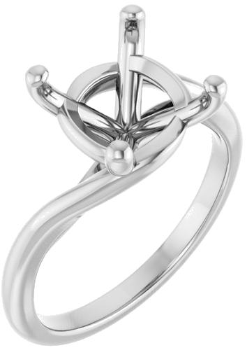 Sužadėtuvių Žiedas „Bypass“ 14k white gold Cushion 9mm (1)
