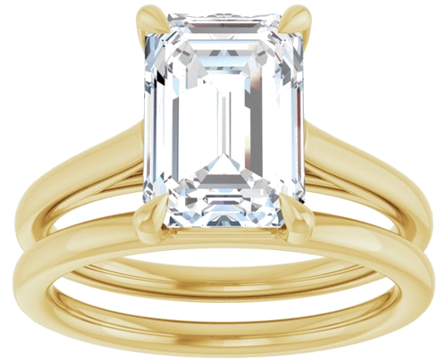 Sužadėtuvių Žiedas „Claw-Pong“ 14k yellow gold Emerald 10mm x 7mm (8)