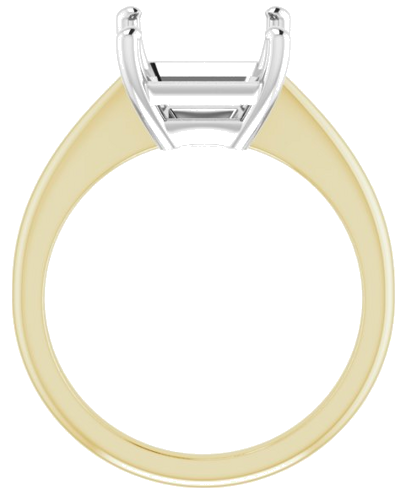 Sužadėtuvių Žiedas „Solitaire“ 14k yellow/white gold Asscher 9mm (2)