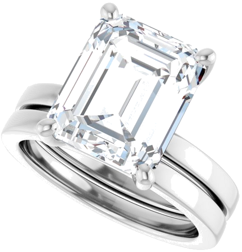 Sužadėtuvių Žiedas „Solitaire“ 14k white gold Emerald 11mm x 9mm (10)