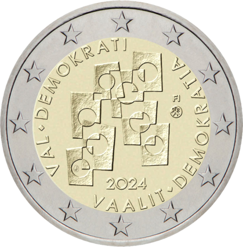 2024 Somija Demokrātija 2 eiro monēta (1)