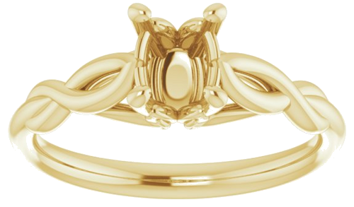 18K Yellow  7x5 mm Oval Solitaire Engagement Ring Mounting (3)