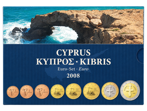 2008 Cyprus Euro Coin Set in BU Packaging with Medal (1)