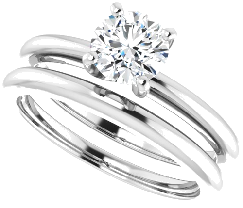 14K White  5.8 mm Round Solitaire Engagement Ring Mounting (10)