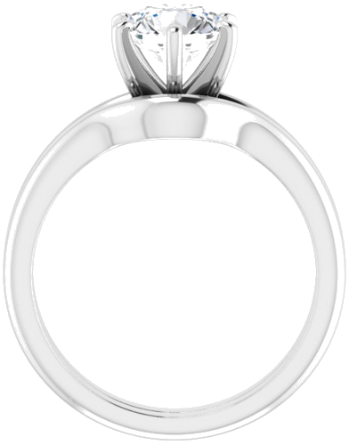 Sužadėtuvių Žiedas „Solitaire“ 585 Baltojo Aukso Round 7mm (7)