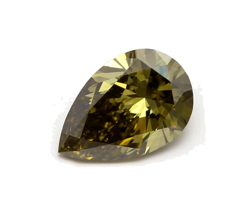 1.0 carat Fancy Dark Brown Greenish Yellow-VS2 Natūralus Pear Deimantas (1)