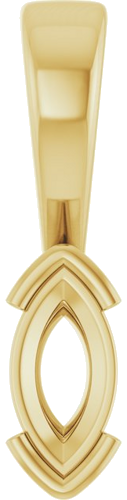 Pakabukas „Half-Bezel Solitaire Charm“ 14k yellow gold Marquise 7mm x 3.5mm (1)