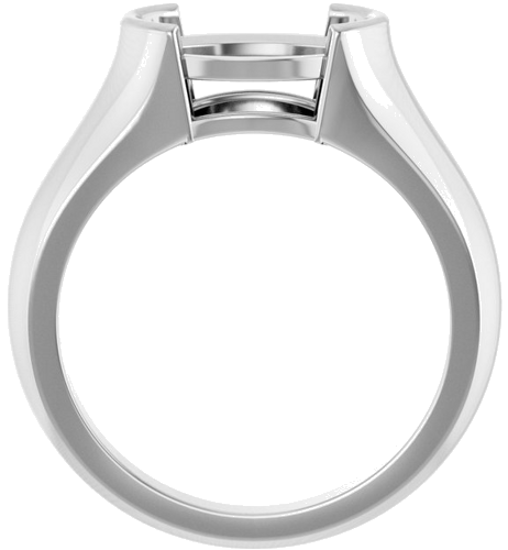 Sužadėtuvių Žiedas „Half Bezel Solitaire“ 14k white gold Oval 10mm x 8mm (2)