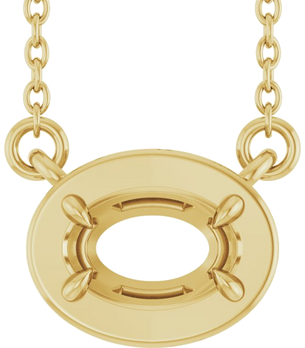 Pakabukas „Claw-Prong Solitaire Bezel-Style“ 10k yellow gold Oval 6mm x 4mm (1)