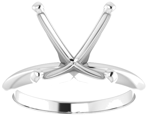 14K White 11-11.4 mm Round 4-Prong Light Solitaire Ring Mounting (3)