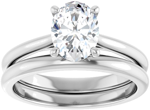 Sužadėtuvių Žiedas „Solitaire“ 417 Baltojo Aukso Oval 8mm x 6mm (8)