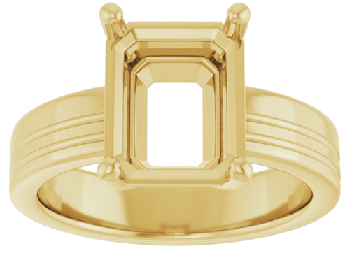 Sužadėtuvių Žiedas „Solitaire“ 585 Geltonojo Aukso Emerald 10mm x 8mm (3)