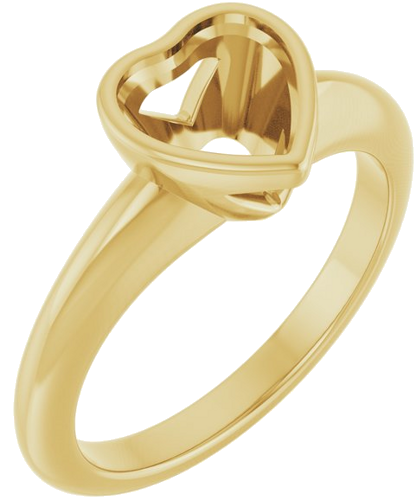 Sužadėtuvių Žiedas „Bezel-Set Solitaire“ 14k yellow gold Heart 7mm (1)