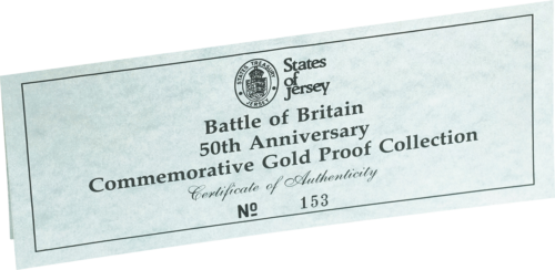 1990 Didžioji Britanija Britanijos mūšio 50 - mečio auksinių monetų rinkinys (5)