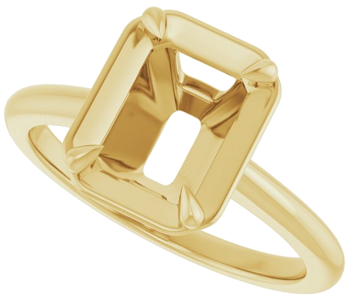 Sužadėtuvių Žiedas „Claw-Prong Solitaire Bezel-Style“ 14k yellow gold Emerald 8.5mm x 6.5mm (5)