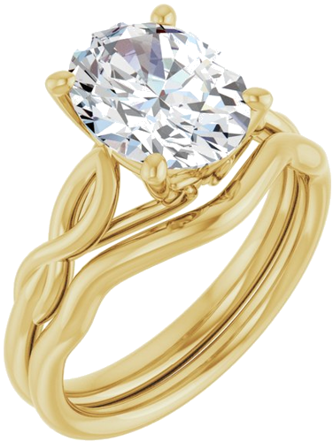 Sužadėtuvių Žiedas „Solitaire Sculptural“ 14k yellow gold Oval 10mm x 8mm (6)