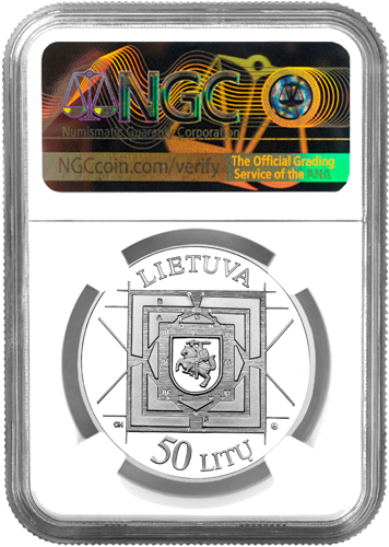 2000 Искусство артиллерии Литва 50 литов серебряная монета PF 68 ULTRA CAMEO (2)