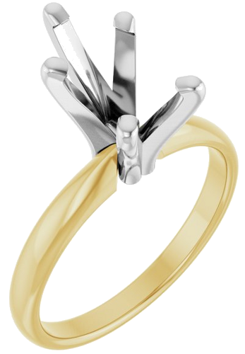 Sužadėtuvių Žiedas „Solitaire“ 14k yellow/white gold Pear 11mm x 7mm (1)