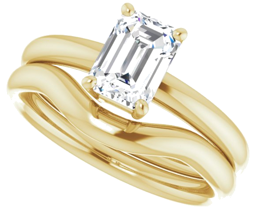 Sužadėtuvių Žiedas „Solitaire“ 14k yellow gold Emerald 7mm x 5mm (10)
