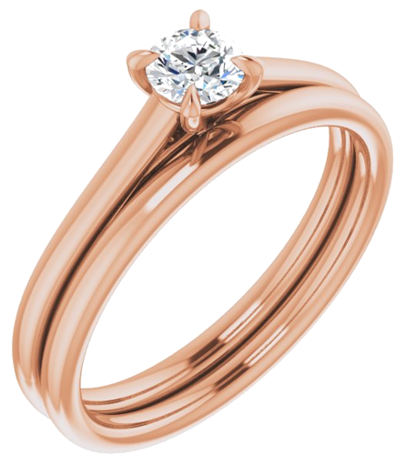14K Rose  4.1 mm Round Solitaire Engagement Ring Mounting (6)