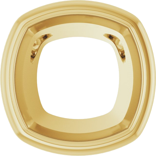 Pakabukas „Bezel-Set Solitaire“ 14k yellow gold Cushion 9mm (1)