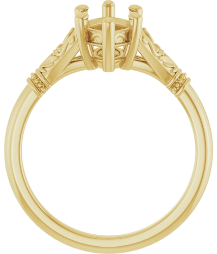 Sužadėtuvių Žiedas „Sculptural“ 10k yellow gold Marquise 12mm x 6mm (2)