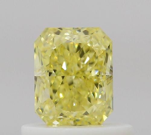 0.64 carat Fancy Intense Yellow-VVS2 Natūralus Radiant Deimantas (1)