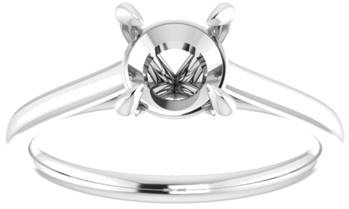 Sužadėtuvių Žiedas „Solitaire“ 417 Baltojo Aukso Round 6.5mm (3)