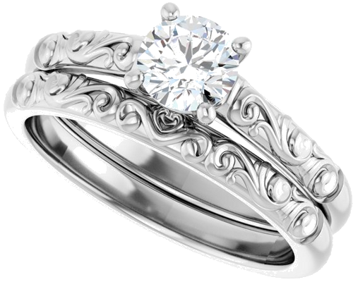 14K White 5.2 mm Round Solitaire Engagement Ring Mounting (10)