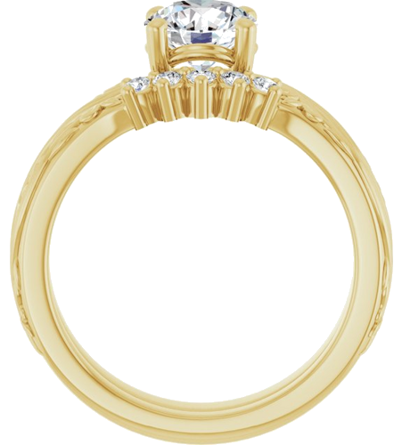 Sužadėtuvių Žiedas „Solitaire Sculptural“ 14k yellow gold Round 6.5mm (7)