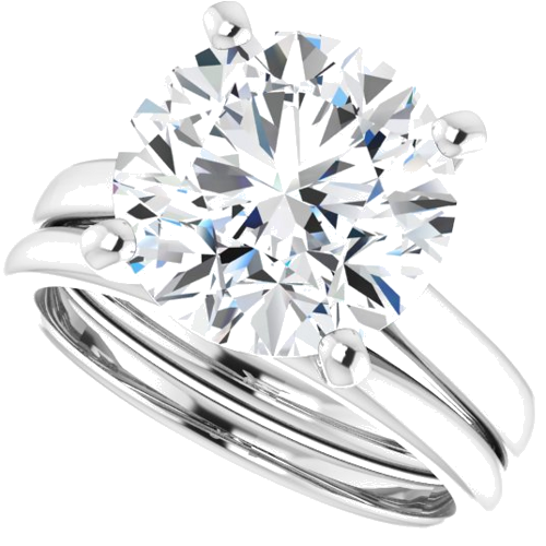 14K White 11 mm Round Engagement Ring Mounting (10)