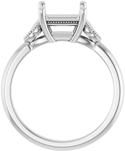 Sužadėtuvių Žiedas „Solitaire“ 14k white gold Square 6.5mm (2)