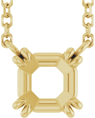 Pakabukas „Solitaire“ 14k yellow gold Asscher 5mm (1)