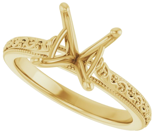 Sužadėtuvių Žiedas „Solitaire Sculptural“ 14k yellow gold Oval 10mm x 8mm (5)