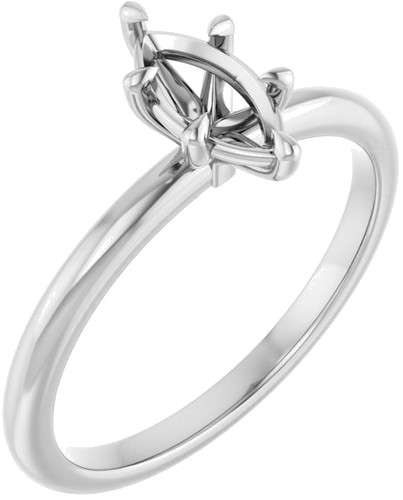 Sužadėtuvių Žiedas „Claw-Prong“ 14k white gold Marquise 8mm x 4mm (1)