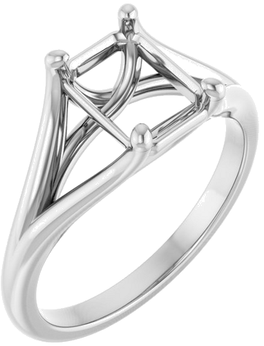 Sužadėtuvių Žiedas „Solitaire“ 14k white gold Emerald 8mm x 6mm (1)