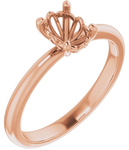 Sužadėtuvių Žiedas „Solitaire“ 585 Rožinis Aukso Oval 7mm x 5mm (1)