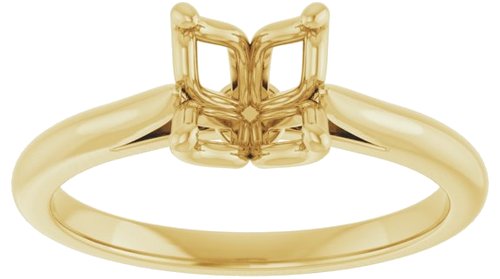 Sužadėtuvių Žiedas „Solitaire“ 585 Geltonojo Aukso Cushion 6mm (3)