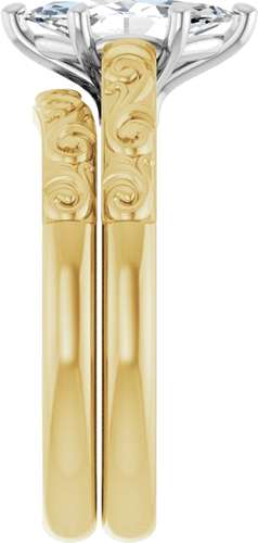 Sužadėtuvių Žiedas „Solitaire“ 14k yellow/white gold Marquise 10mm x 5mm (9)