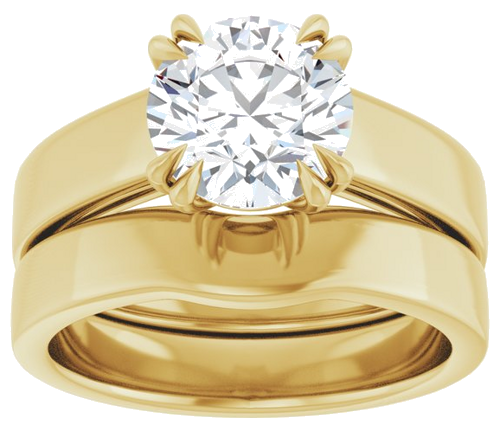 14K Yellow 8 mm Round Engagement Ring Mounting (8)