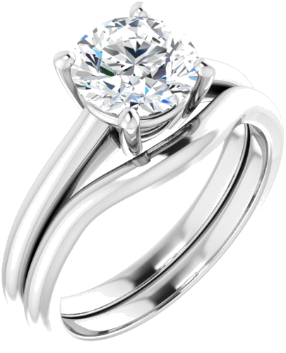 Sužadėtuvių Žiedas „V-End Prong“ 14k white gold Round 7.4mm (6)