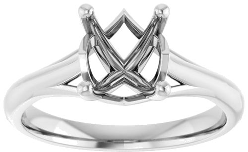 Sužadėtuvių Žiedas „Solitaire“ 585 Baltojo Aukso Oval 9mm x 7mm (3)