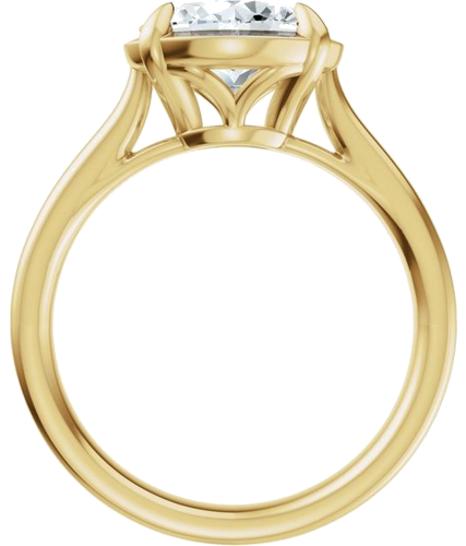 Sužadėtuvių Žiedas „Claw-Prong Solitaire Bezel-Style“ 14k yellow gold Oval 10mm x 8mm (2)