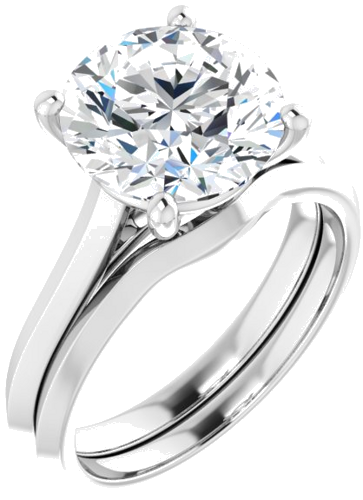 Sužadėtuvių Žiedas „Claw-Prong“ 14k white gold Round 10mm (6)